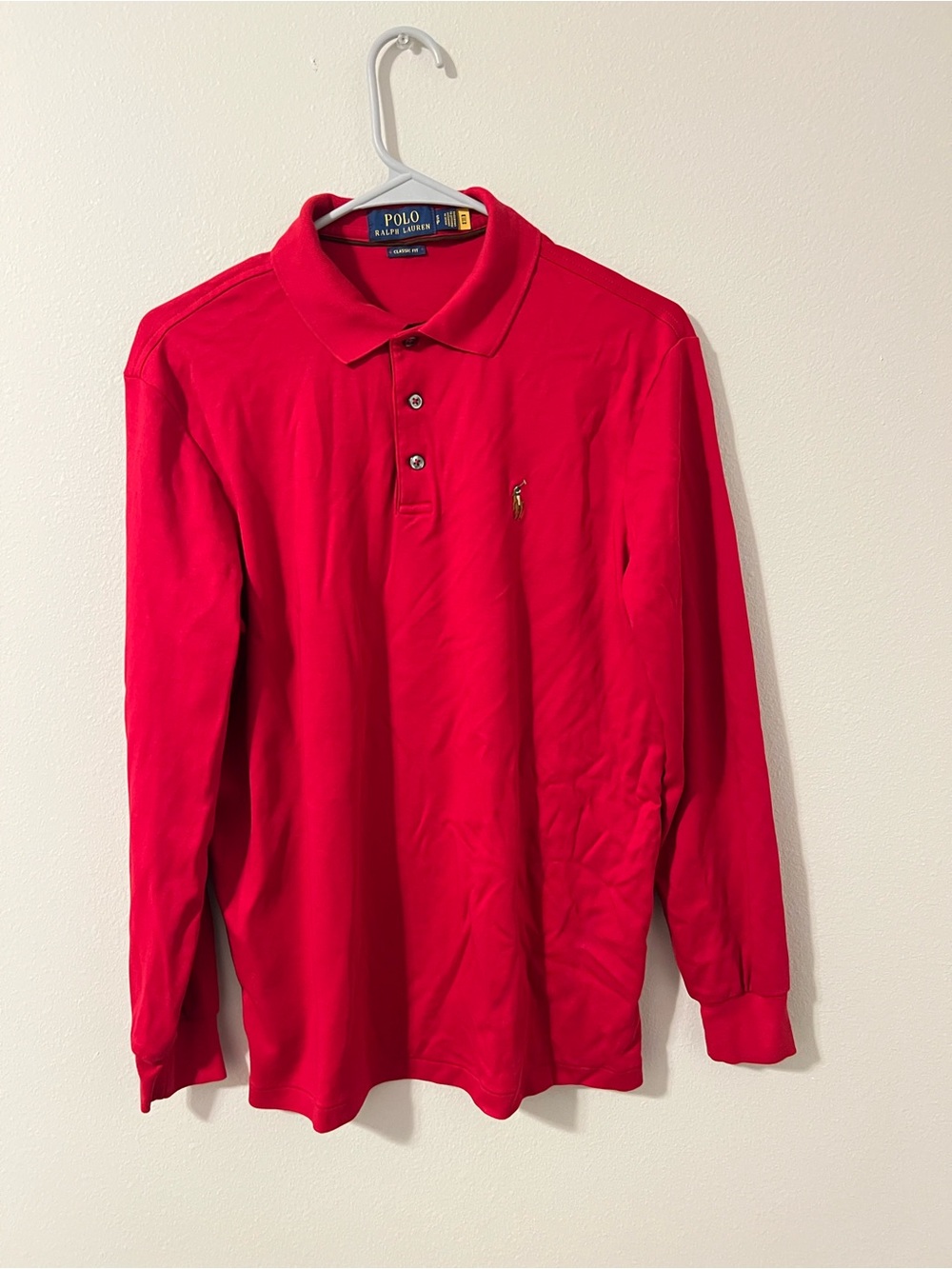 Polo by Ralph Lauren Red Long-Sleeve Classic Polo